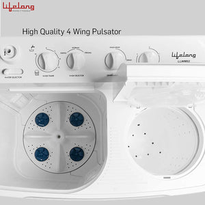 Semi-Automatic Top Loading Washing Machine (LLWM02, White)